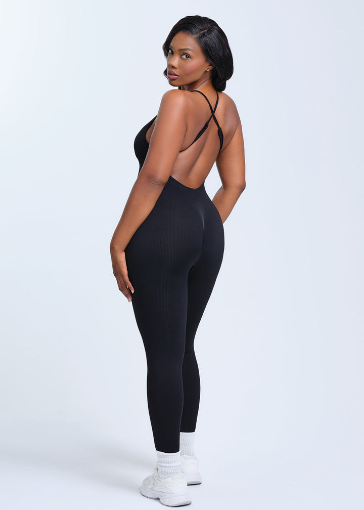 SnatchedKnit Backless Jumpsuit